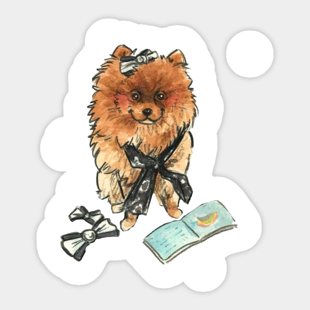 Malou Pomeranian Puppy Watercolour Painting Sticker by Carlotta Mascolo Art